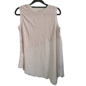 Simply Vera Vera Wang Women's Size M Sleeveless Asymmetrical Blouse Beige Cream